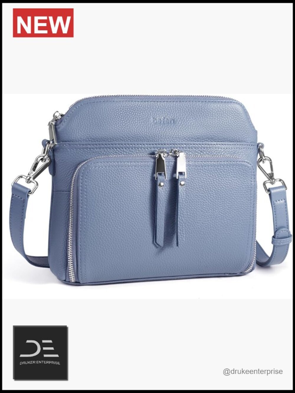 Genuine Leather Crossbody Purse with RFID Wallet, Small Shoulder Bag